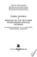 Teoría general y derecho de los tratados interjurisdiccionales internos