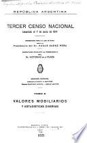 Tercer censo nacional levantado el 10 de junio de 1914 ...