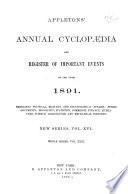 The American Annual Cyclopedia and Register of Important Events of the Year ...