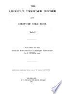 The American Hereford Record and Hereford Herd Book