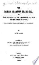 The Brīhād Aranyaka Upanishad and the Commentary of Sankara Acharya on Its First Chapter
