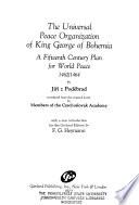 The Universal Peace Organization of King George of Bohemia