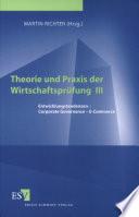 Theorie und Praxis der Wirtschaftsprüfung III