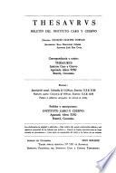Thesaurus : boletin del Instituto Caro y Cuervo
