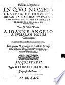Thesaurus linguarum in quo facilis via hispanicam gallicam italicam attingendi etiam per latinam et germanicam sternitur