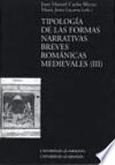 Tipología de las formas narrativas breves románicas medievales (III)