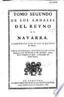 Tomo segundo de los Annales del Reyno de Navarra