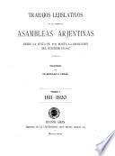 Trabajos lejislativos de las primeras asambleas arjentinas