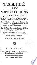 Traité des superstitions qui regardent les Sacrements