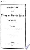 Transactions of the Literary and Historical Society of Quebec