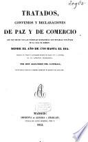 Tratados, convenios y declaraciones de paz y de comercio