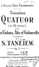 Troisième quatuor en ré mineur pour deux violons, alto et violoncelle