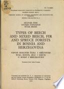 Types of Beech and Mixed Beech, Fir and Spruce Forests in Bosnia and Herzegovina
