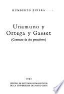 Unamuno y Ortega y Gasset