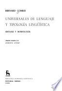 Universales de lenguaje y tipología lingüística