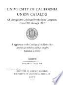 University of California Union Catalog of Monographs Cataloged by the Nine Campuses from 1963 Through 1967: Subjects