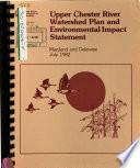 Upper Chester River Watershed Plan (MD,DE)