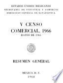 V Censo Comercial 1966. Datos de 1965. Resumen general