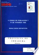 V Censo de población y IV de vivienda, 1990: Esmeraldas