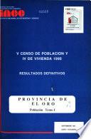 V Censo de población y IV de vivienda, 1990: Galapagos