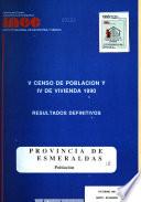 V Censo de población y IV de vivienda, 1990