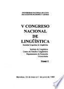 V Congreso Nacional de Lingüística