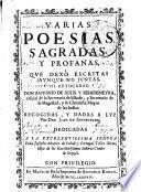Varias poesias sagradas y profanas