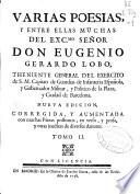 Varias poesías, y entre ellas muchas del Excmo. ... Eugenio Gerardo Lobo ...