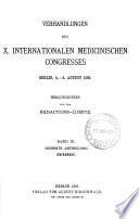 Verhandlungen des Internationalen medicinischen congresses