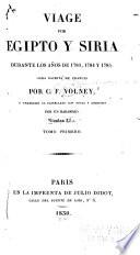 Viage por Egipto y Siria durante los años de 1783, 1784 y 1785