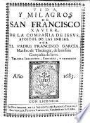 Vida y milagros de San Francisco Xavier