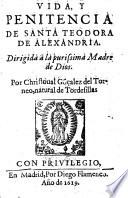Vida y penitencia de Santa Teodora de Alexandria