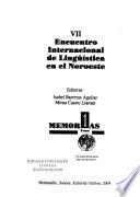 VII Encuentro Internacional de Lingüística en el Noroeste