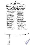 Villancicos al Santmo Sacramto que en su fiesta ha de cantar la Capilla de las Descalcas Reales de esta corte, este año de 1678