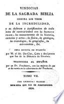 Vindicias de la Sagrada Biblia contra los tiros de la incredulidad