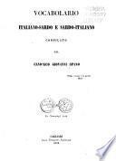Vocabolario sardo-italiano et italiano-sardo