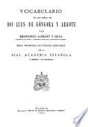 Vocabulario de las obras de don Luis de Góngora y Argote