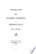 Vocabulario de palabras-modismos y refranes ticos