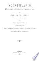 Vocabulario Historico, Geografico y Biografico del Estado Carabobo