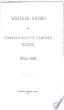 Weather Record for Honolulu and the Hawaiian Islands