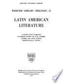 Widener Library Shelflist: Latin American literature