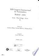 XIII Congreso Internacional de Numismática, Madrid, 2003