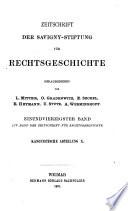 Zeitschrift der Savigny-Stiftung für Rechtsgeschichte