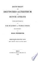 Zeitschrift für deutsches Alterthum